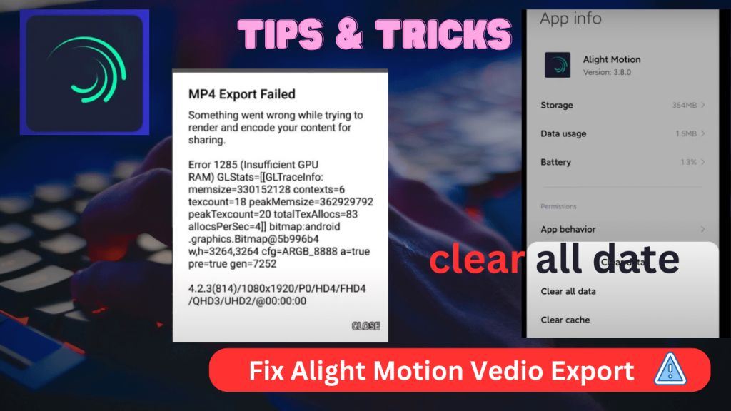 how to fix alight motion errors